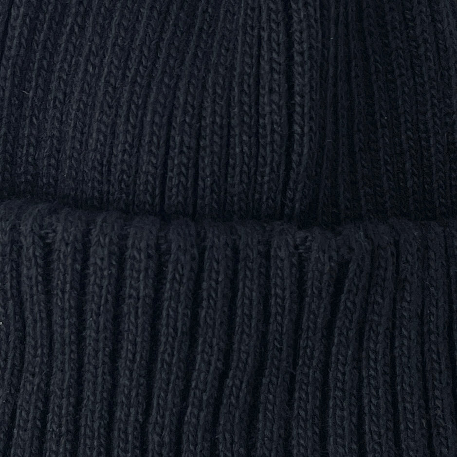 RECYCLE W/PL 2x2 BEANIE - BLACK