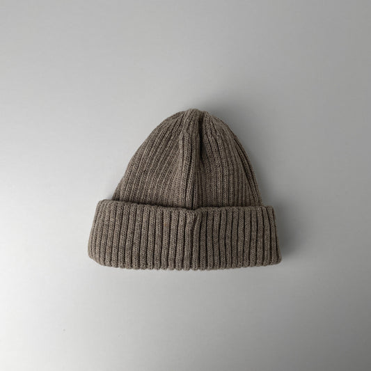 RECYCLE W/PL 2x2 BEANIE - BEIGE