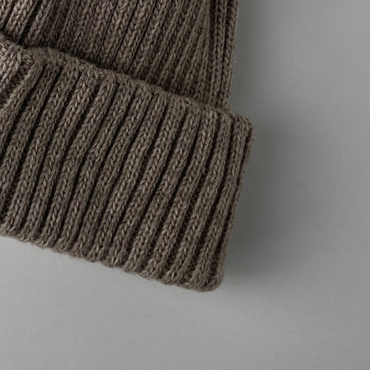 RECYCLE W/PL 2x2 BEANIE - BEIGE