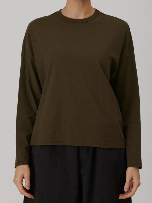 Recycle Jersey Long Sleeve Pullover - Khaki