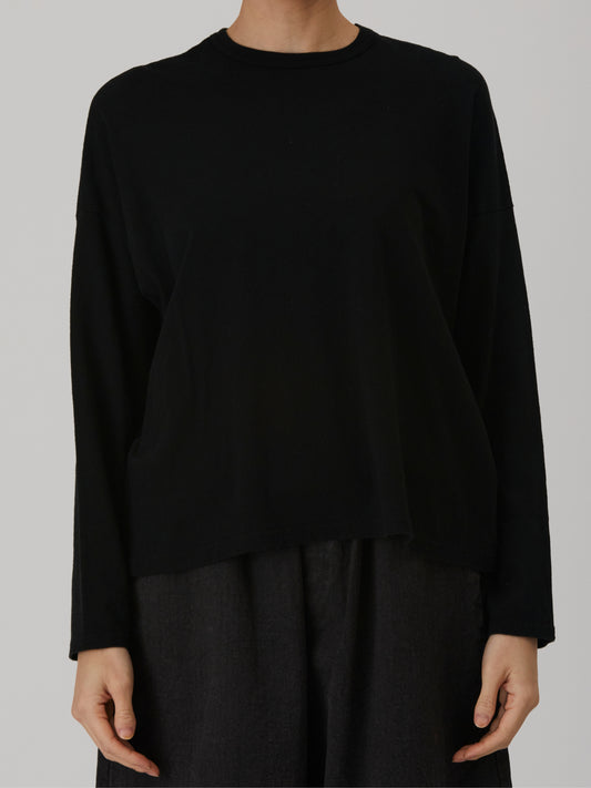 Recycle Jersey Long Sleeve Pullover - Black