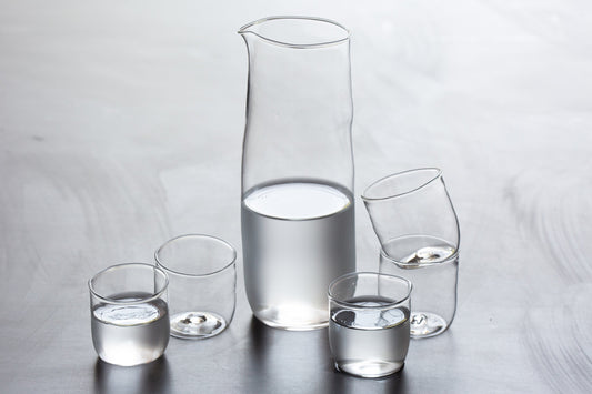 Glass Sake Set, Carafe with 5 Glasses