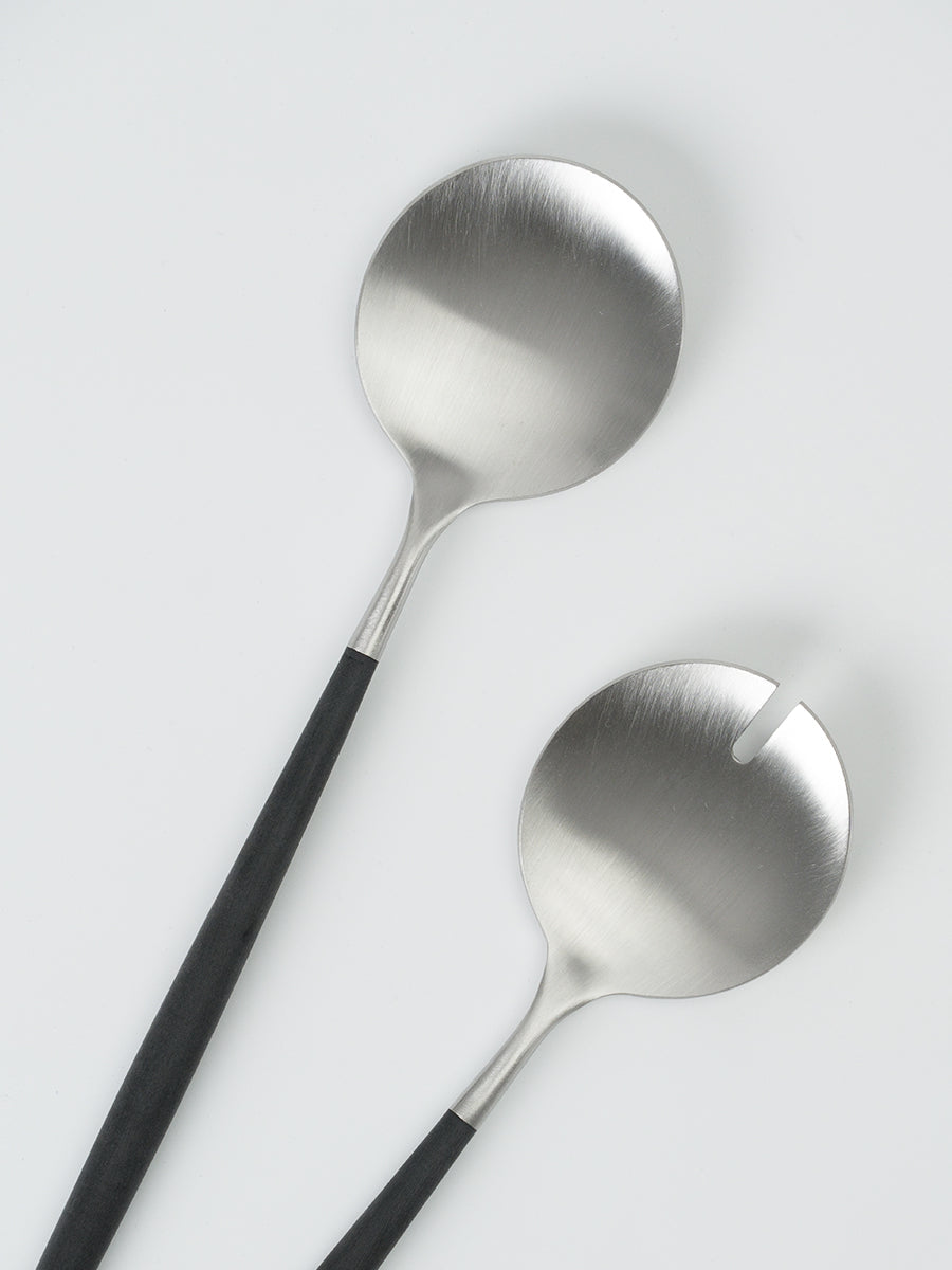 Goa Salad Servers w black handle