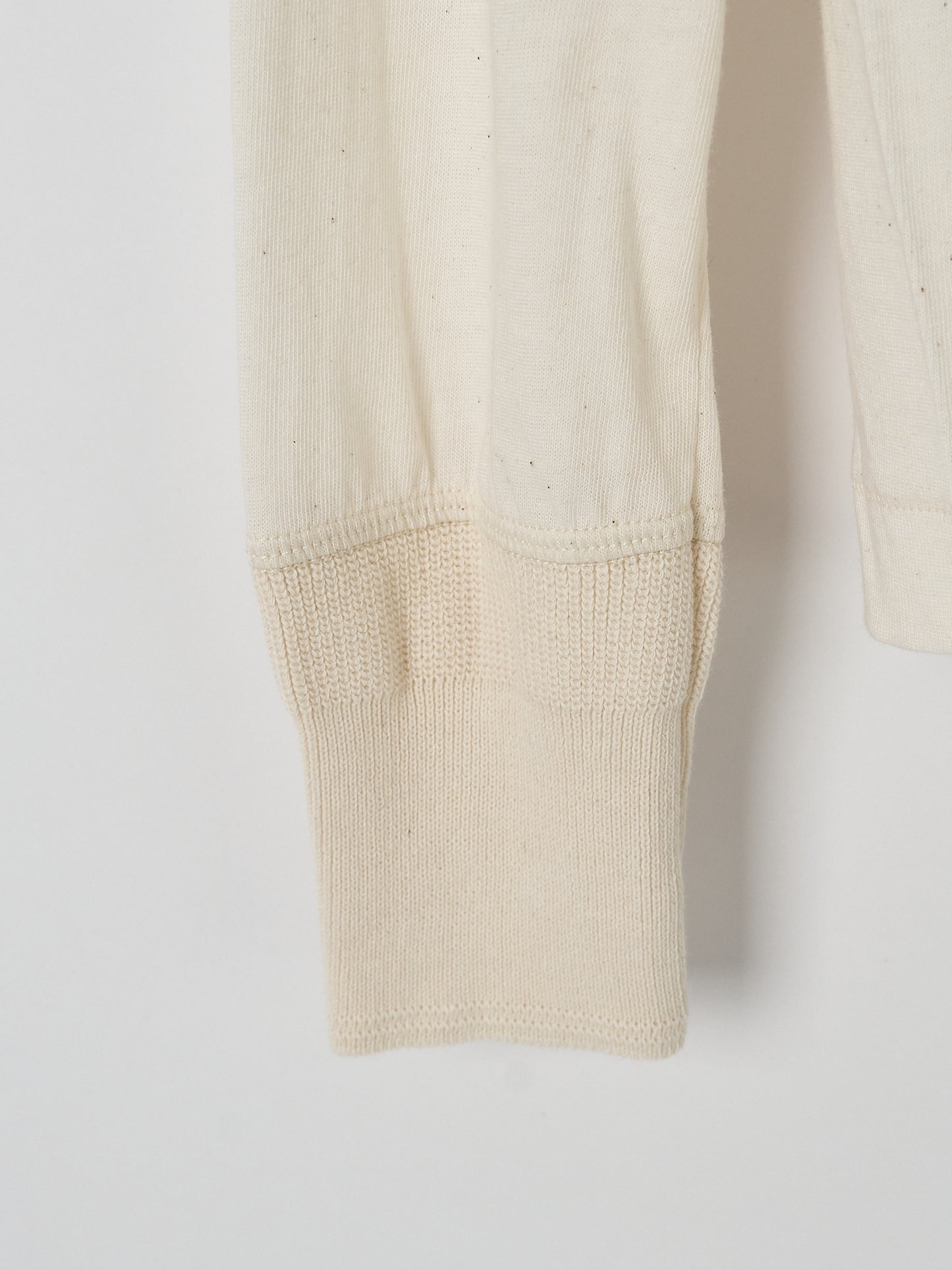102 Loopwheeled Maco-Imit Long Sleeve Henley – Nature