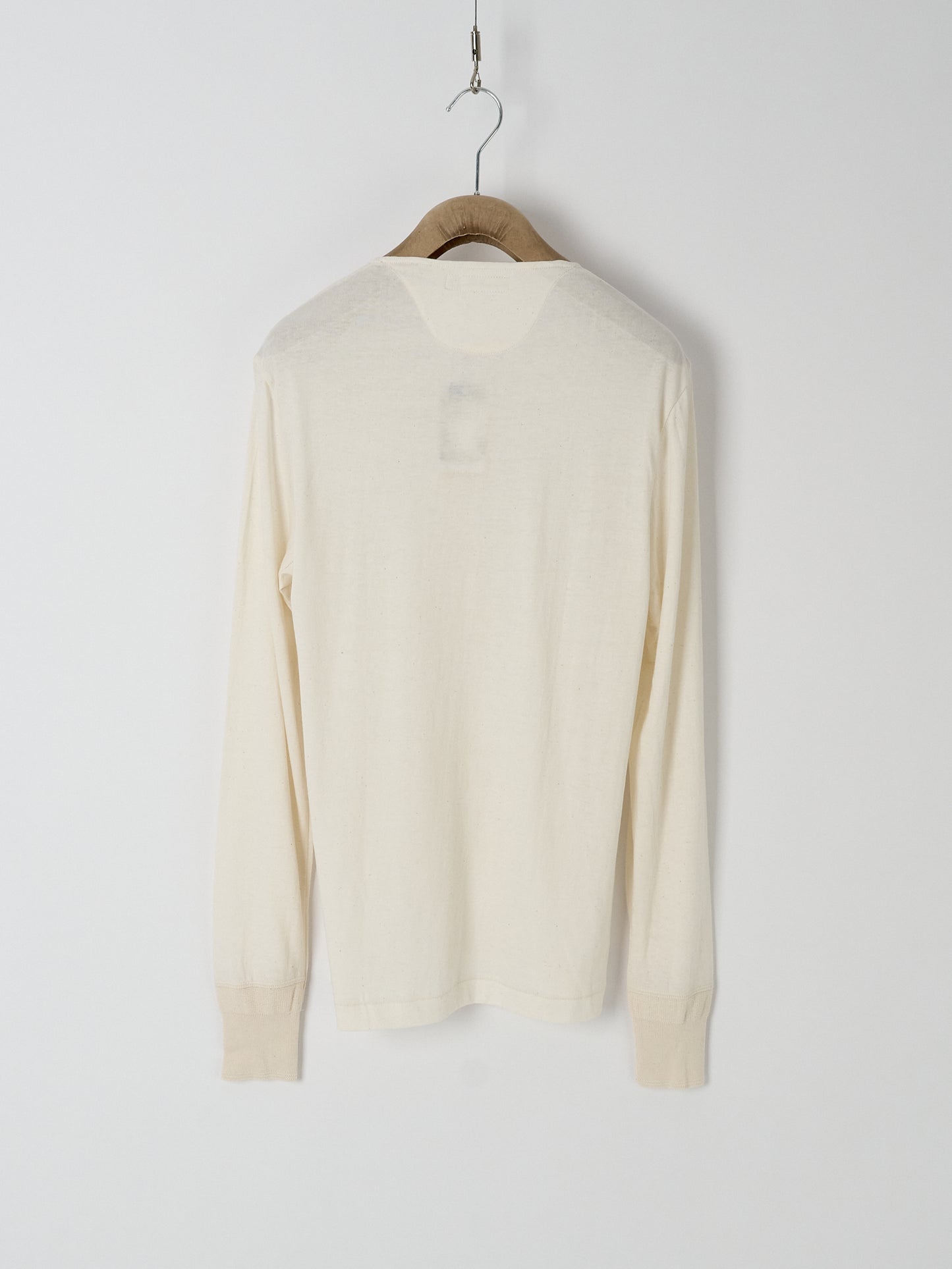 102 Loopwheeled Maco-Imit Long Sleeve Henley – Nature