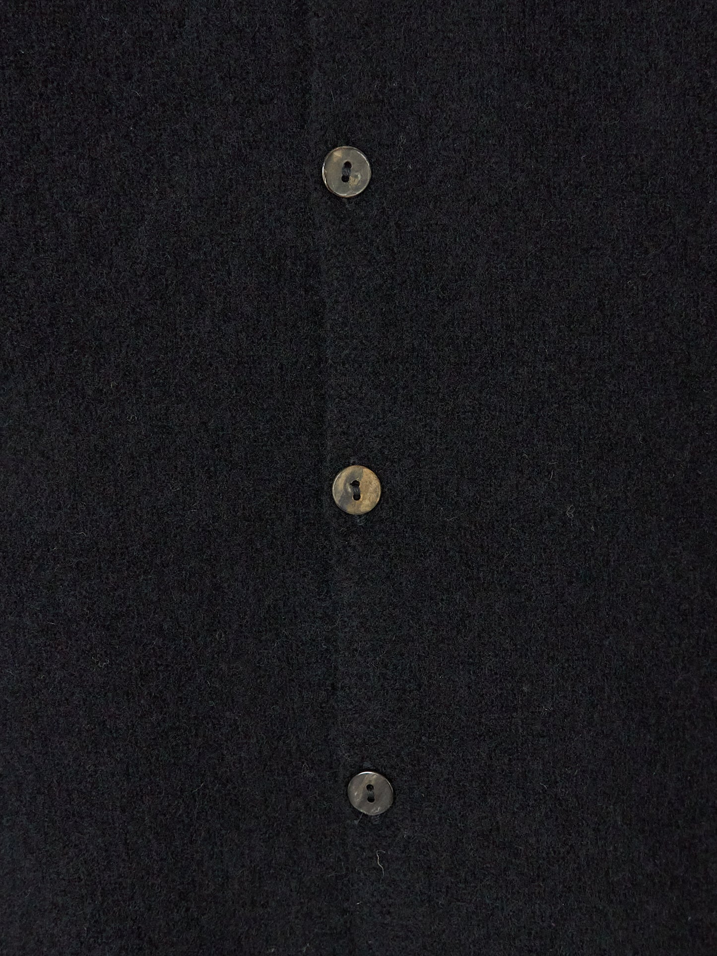 Fine Wool Crewneck Cardigan - Black