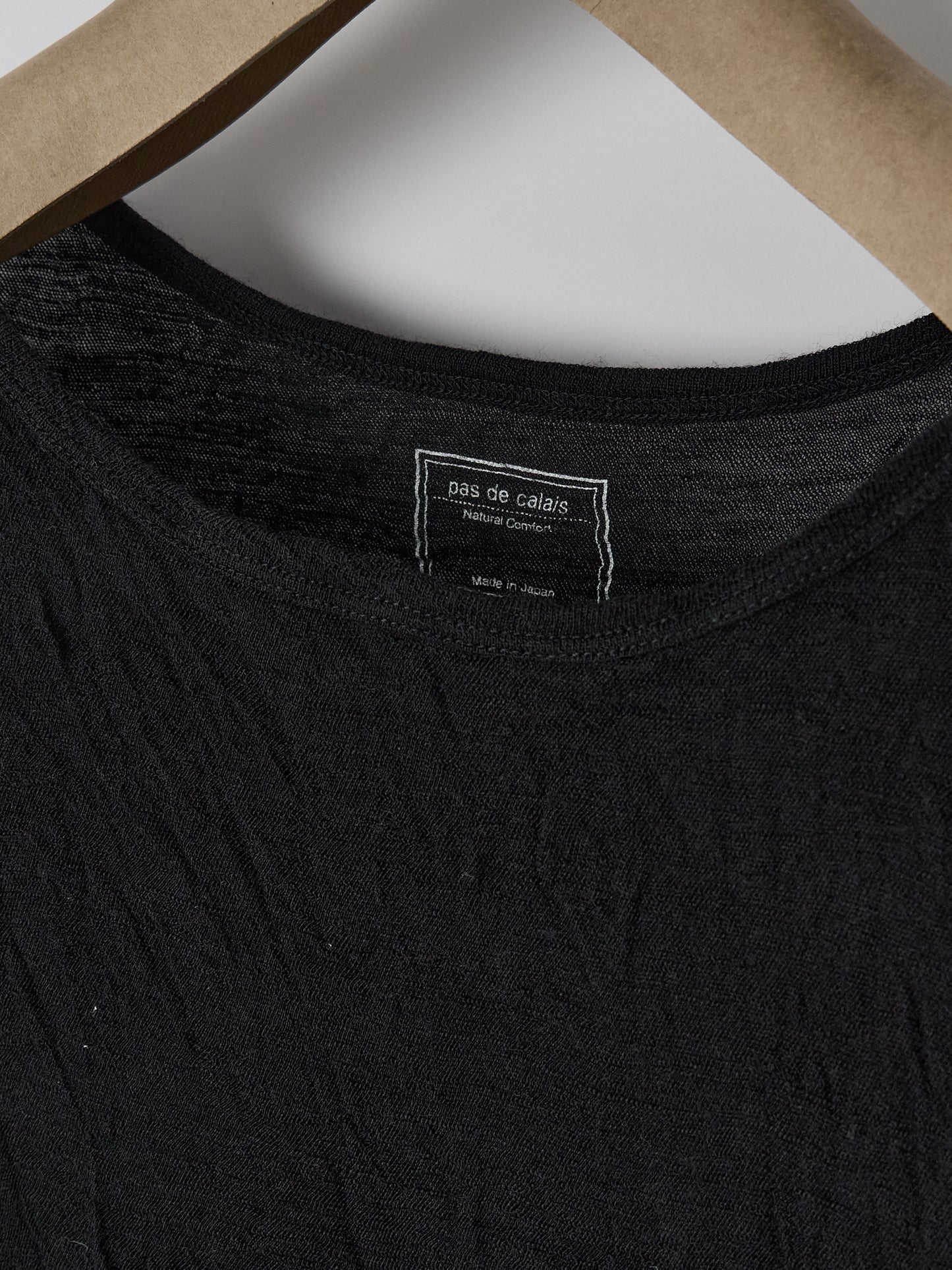 Crinkle-Finish Wool Gauze Jersey Crewneck Pullover - Black