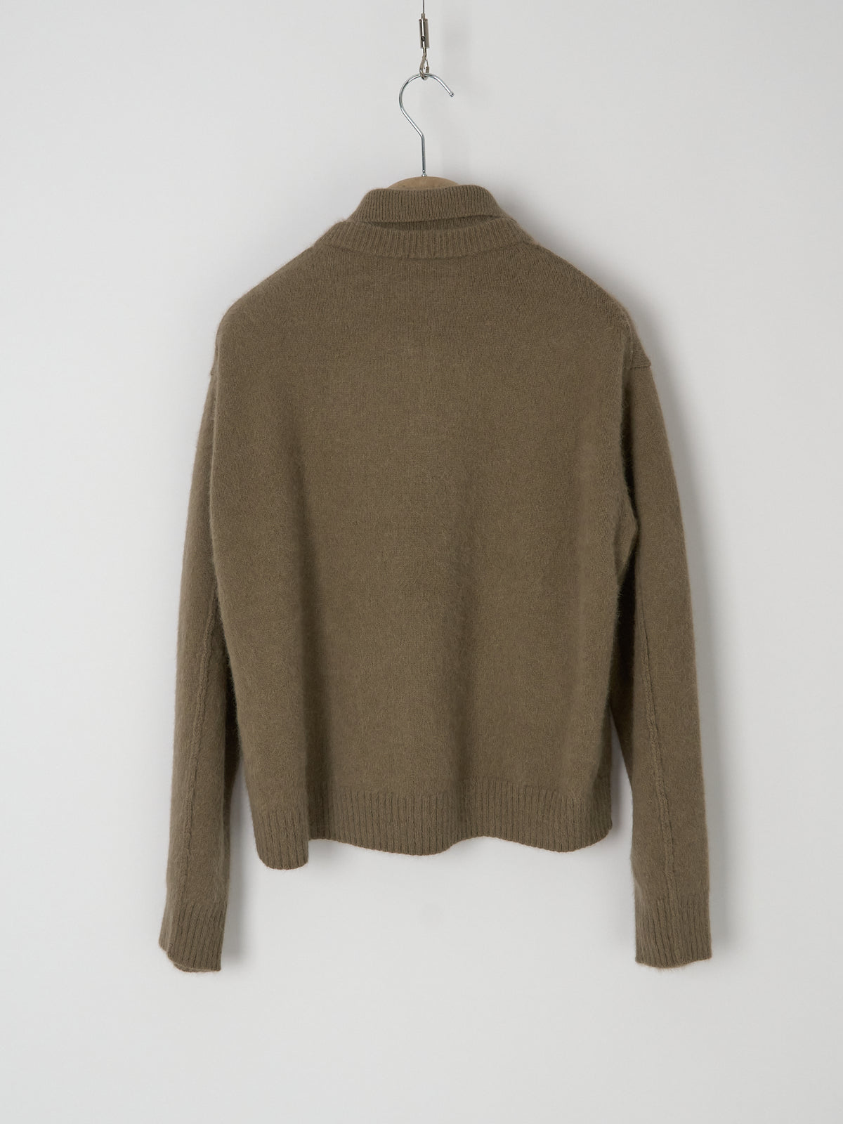 Polo Neck Longsleeve Cardigan - Camel