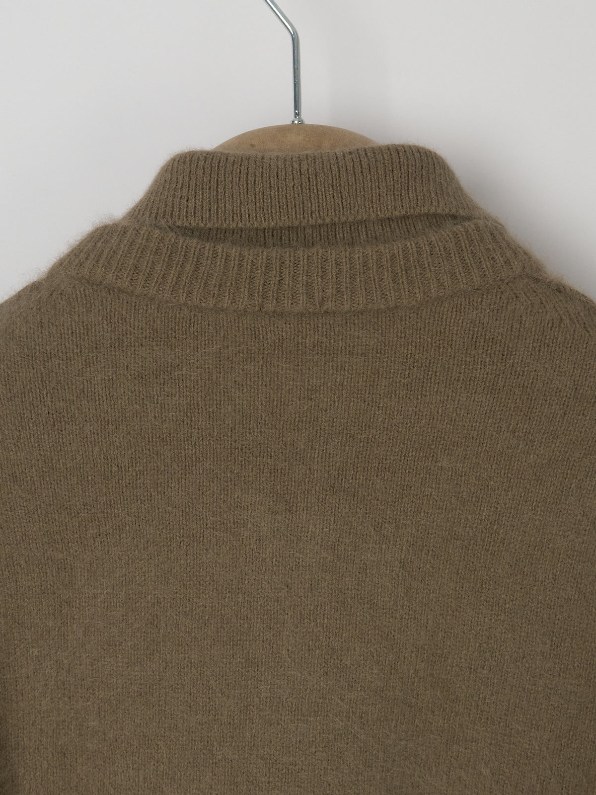 Polo Neck Longsleeve Cardigan - Camel