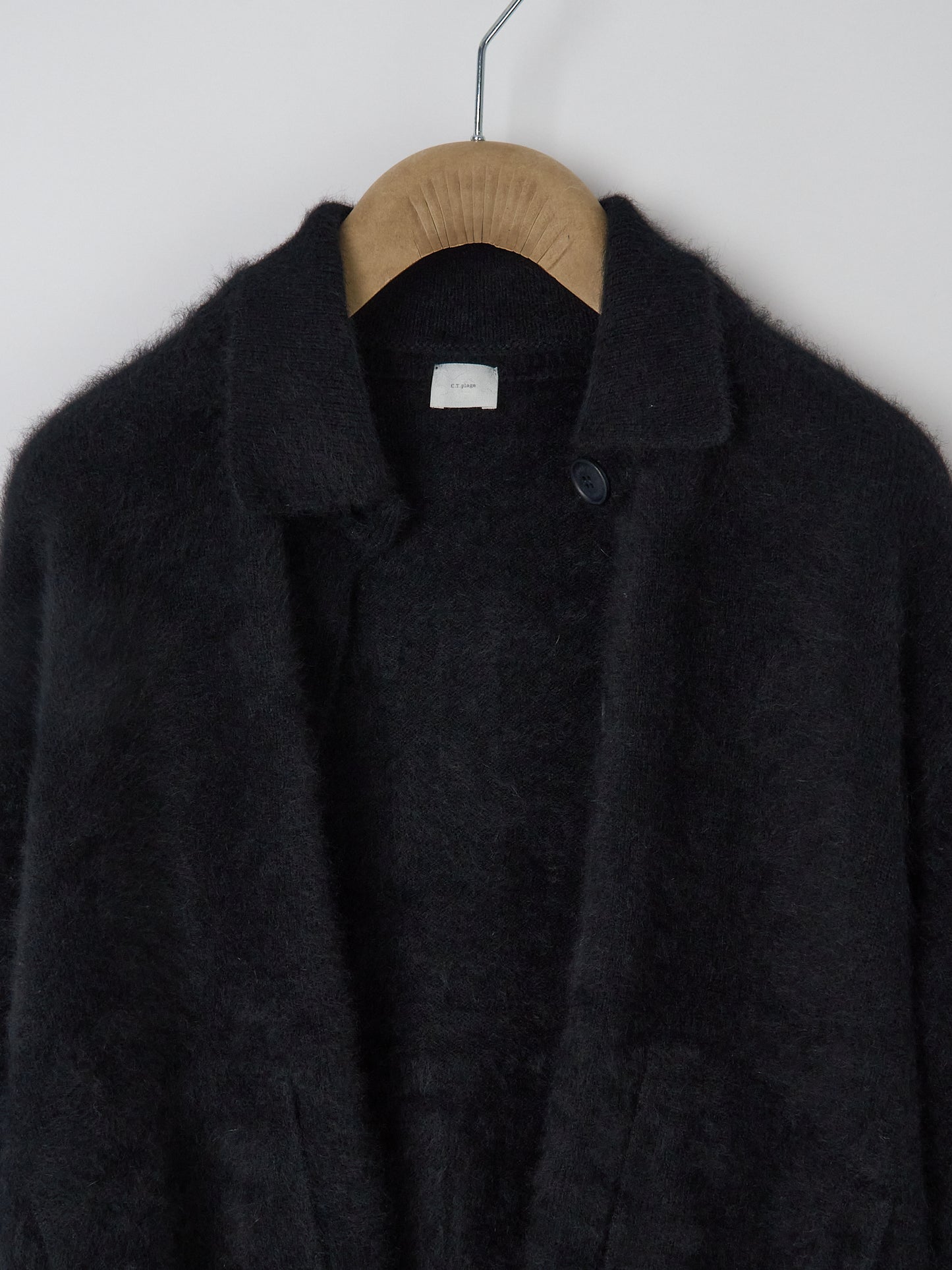 Polo Neck Longsleeve Cardigan - Black