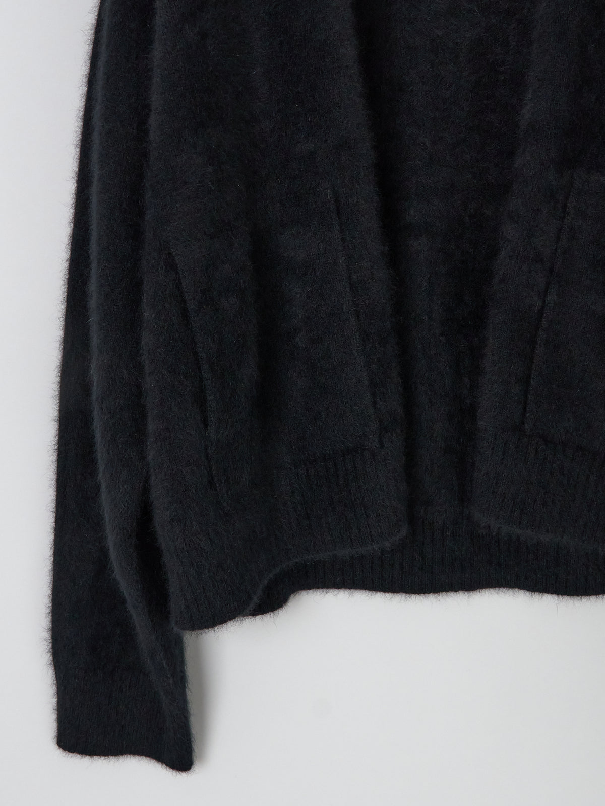Polo Neck Longsleeve Cardigan - Black