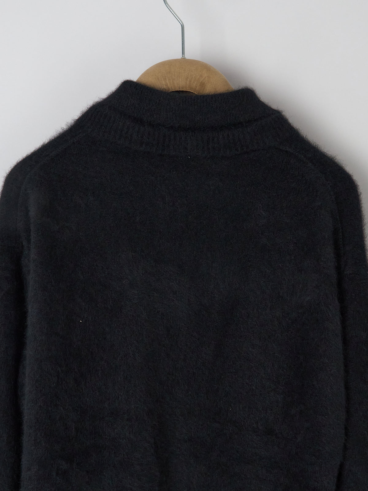 Polo Neck Longsleeve Cardigan - Black