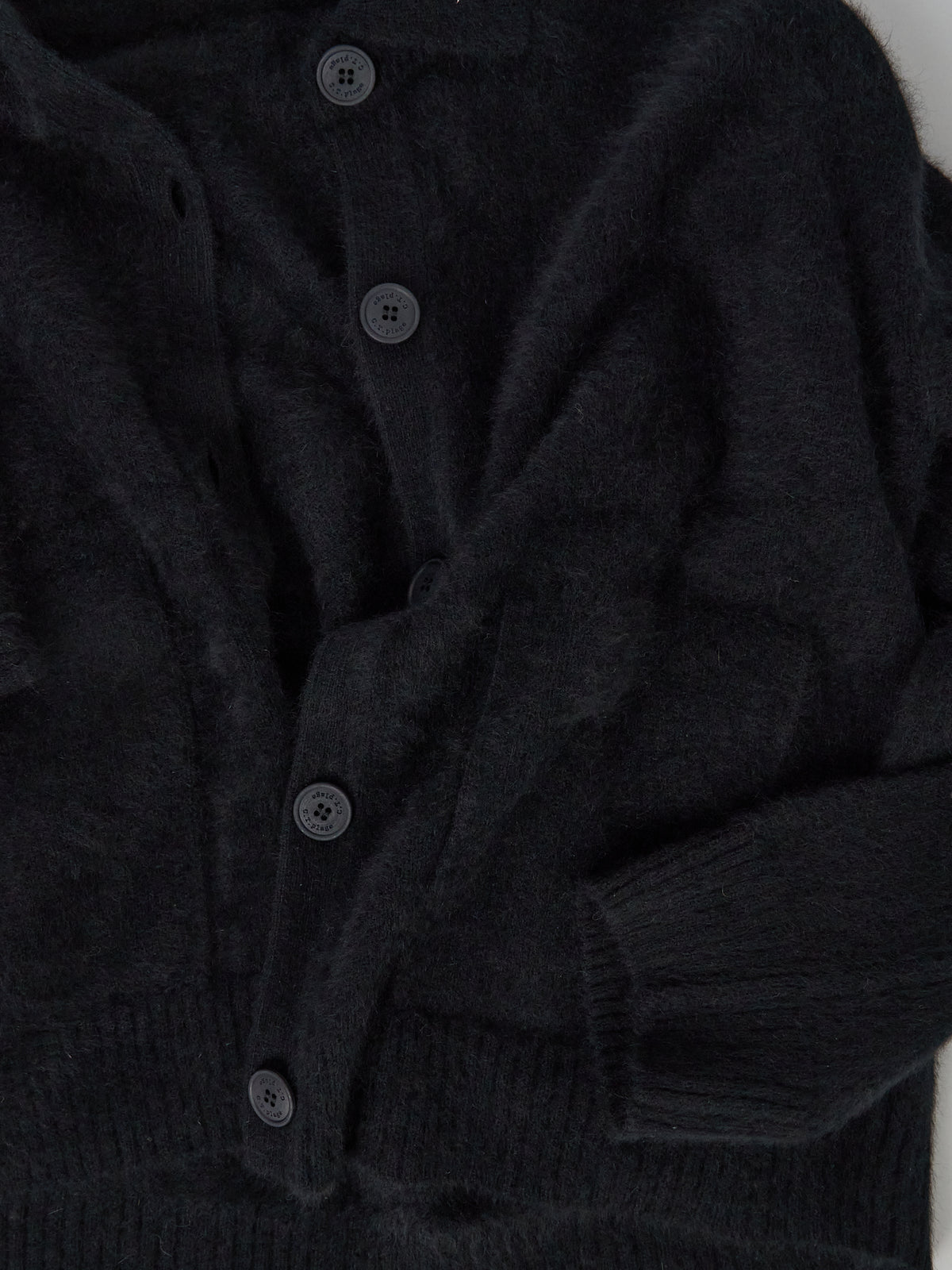 Polo Neck Longsleeve Cardigan - Black