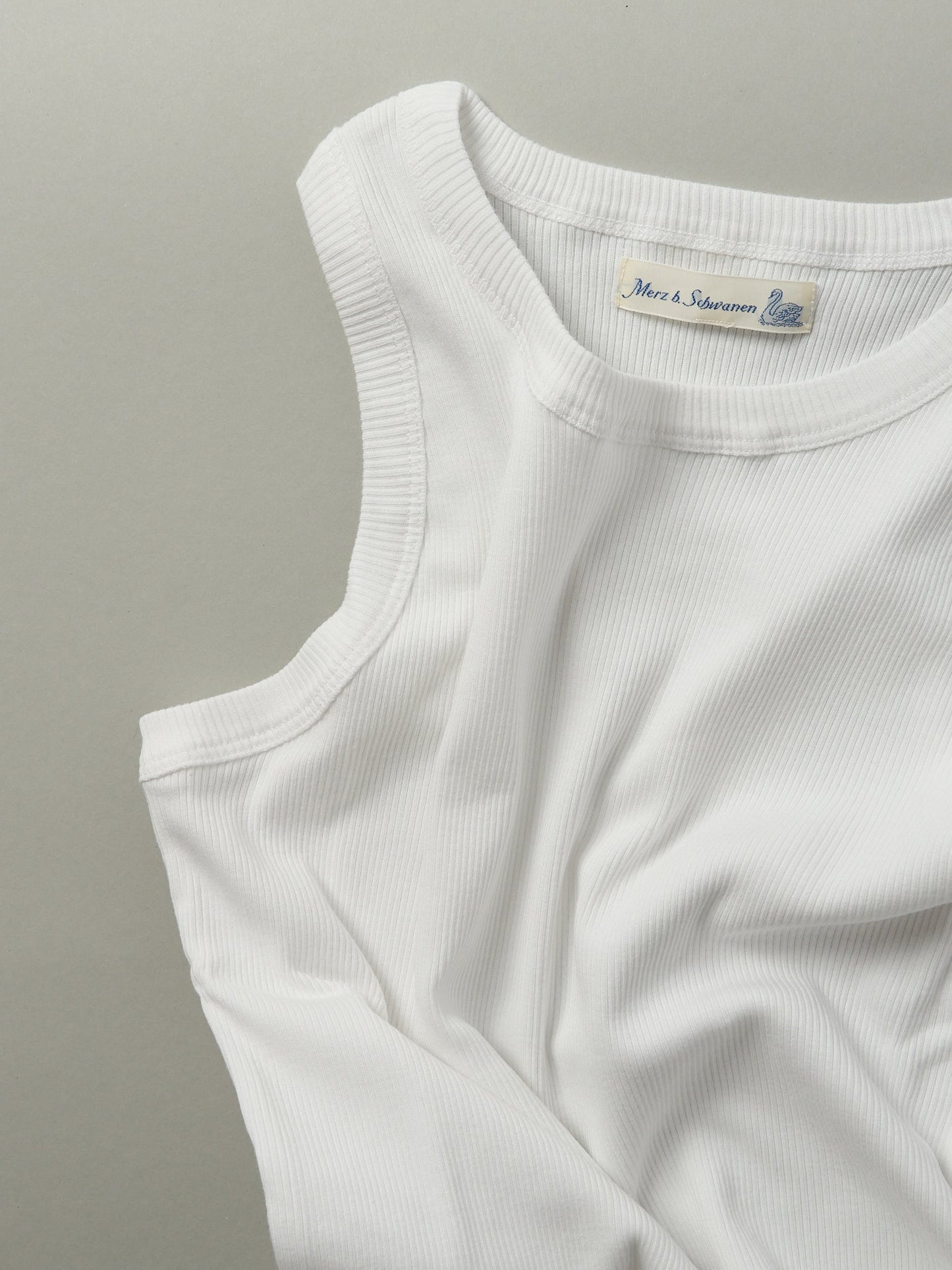 Ribbed Organic Cotton Tank Top - White