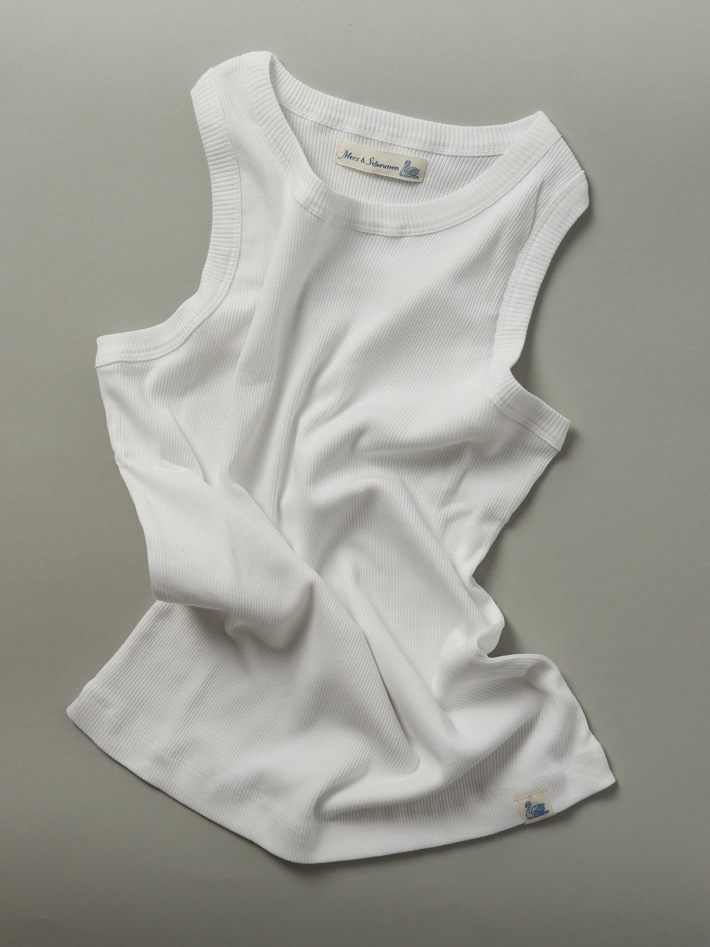 Ribbed Organic Cotton Tank Top - White