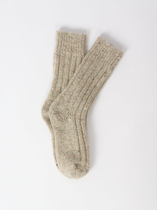 Fleck Irish Wool Socks - Natural Melange