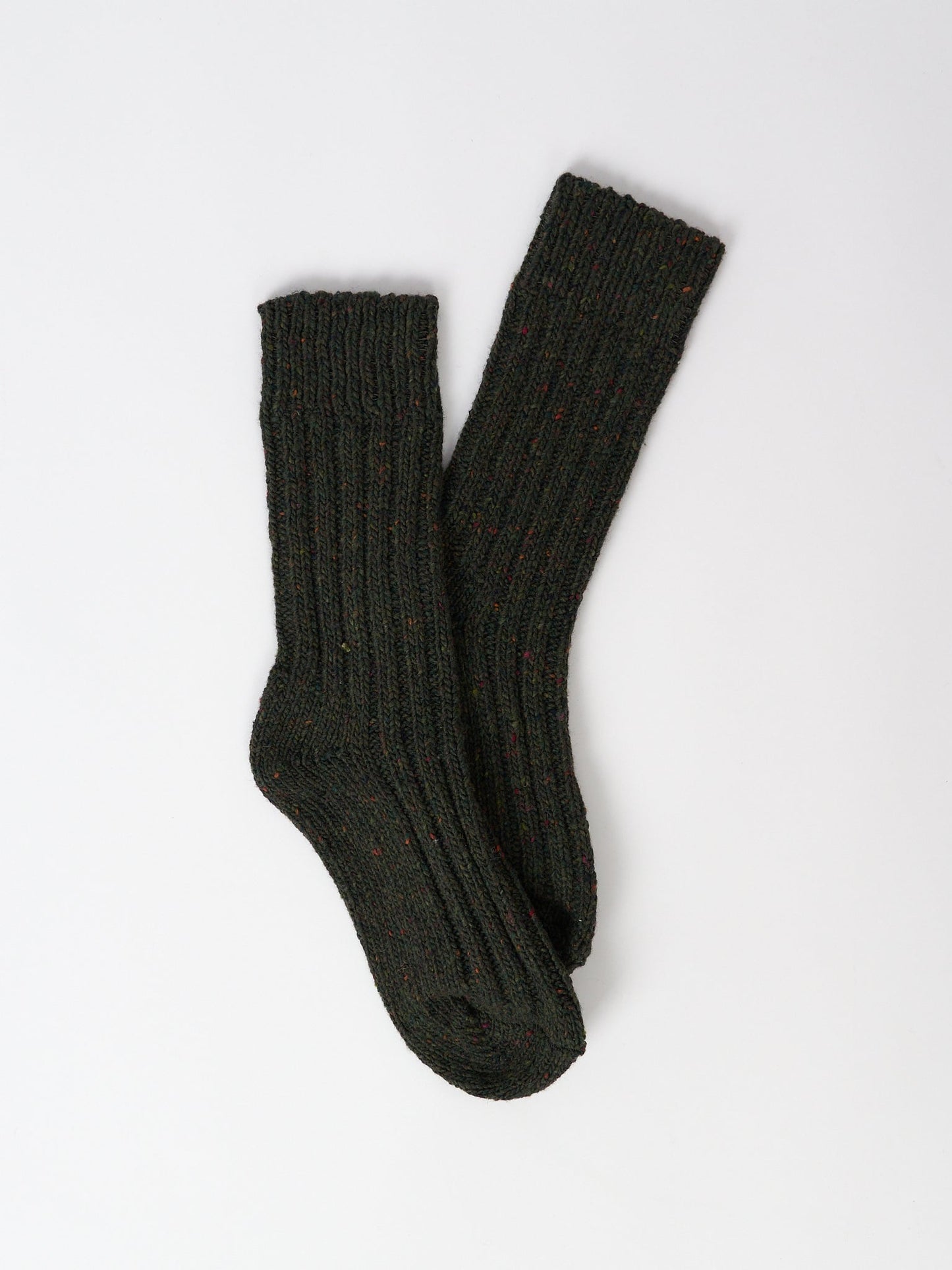 Fleck Irish Wool Socks - Forest Green