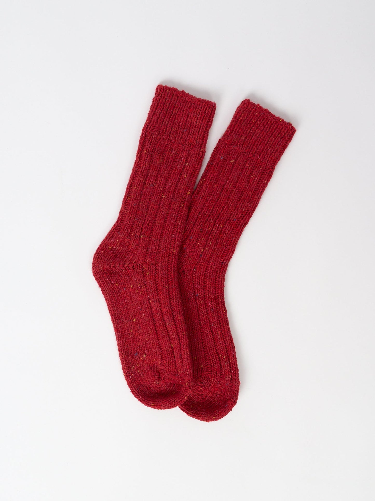 Fleck Irish Wool Socks - Red