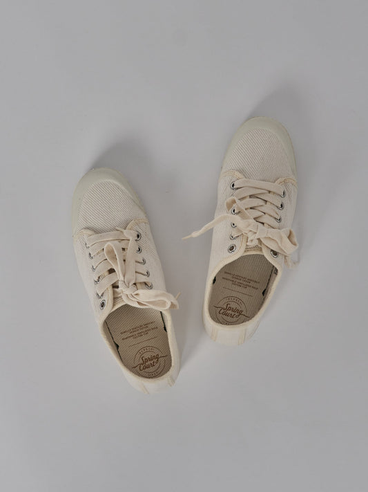 Spring Court G2 Washed Heavy Twill Trainers - Off White