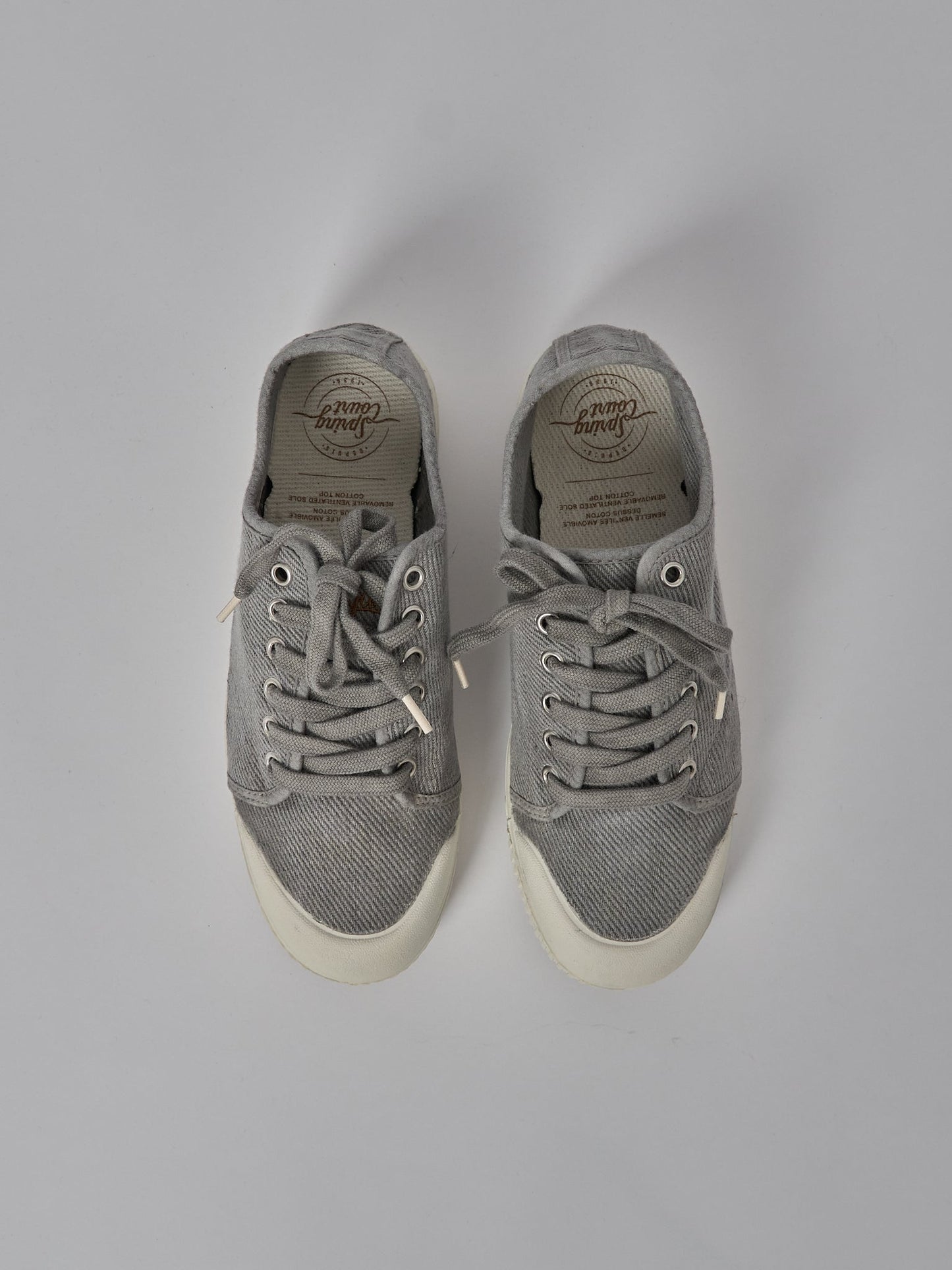 Spring Court G2 Washed Heavy Twill Trainers - Grey