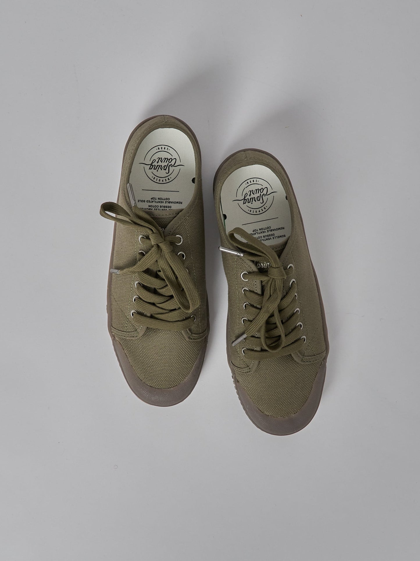 Spring Court G2 Heavy Canvas Trainers - Khaki