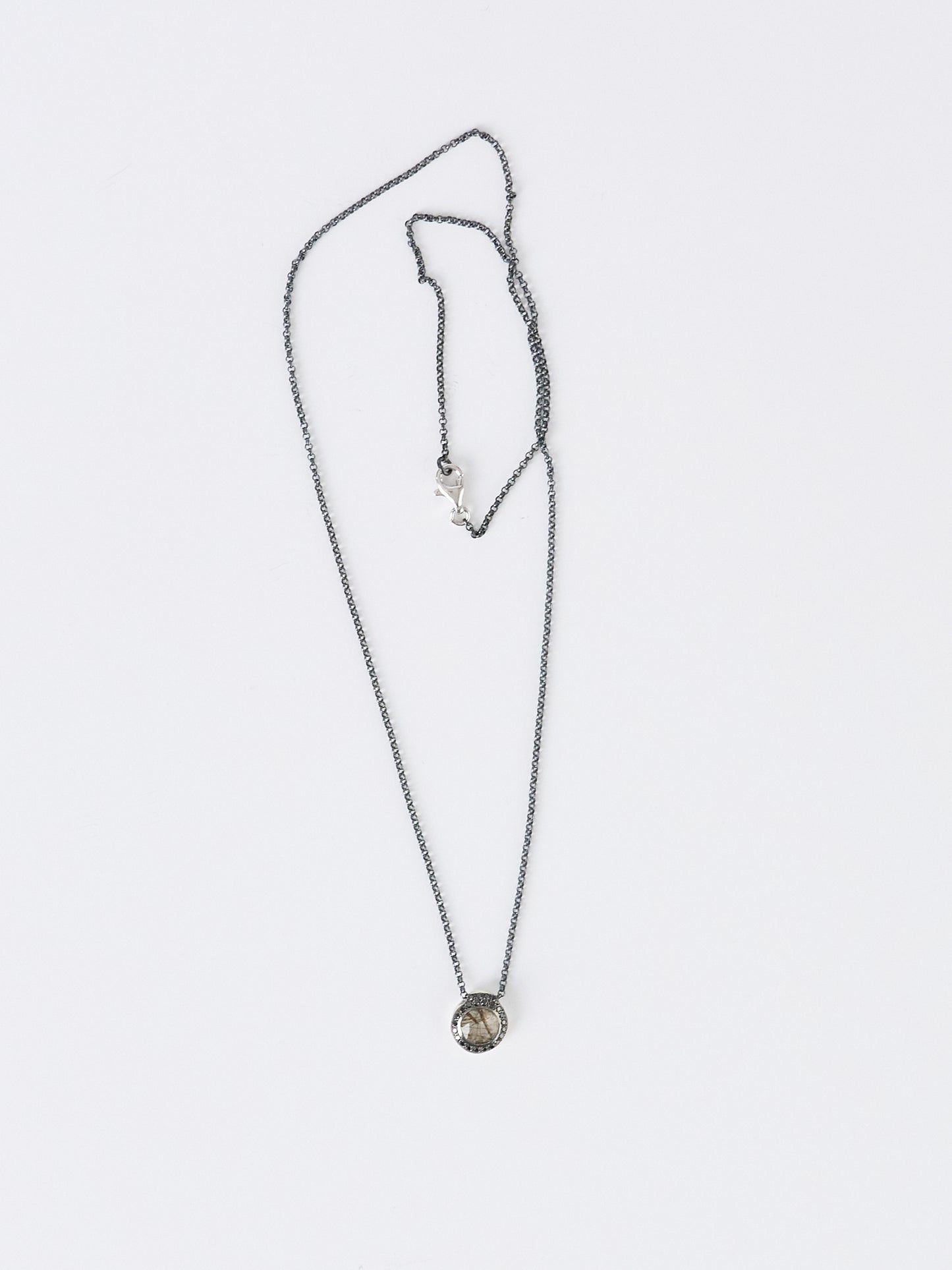 Rosa Maria Necklace – Black Diamonds & Green Quartz