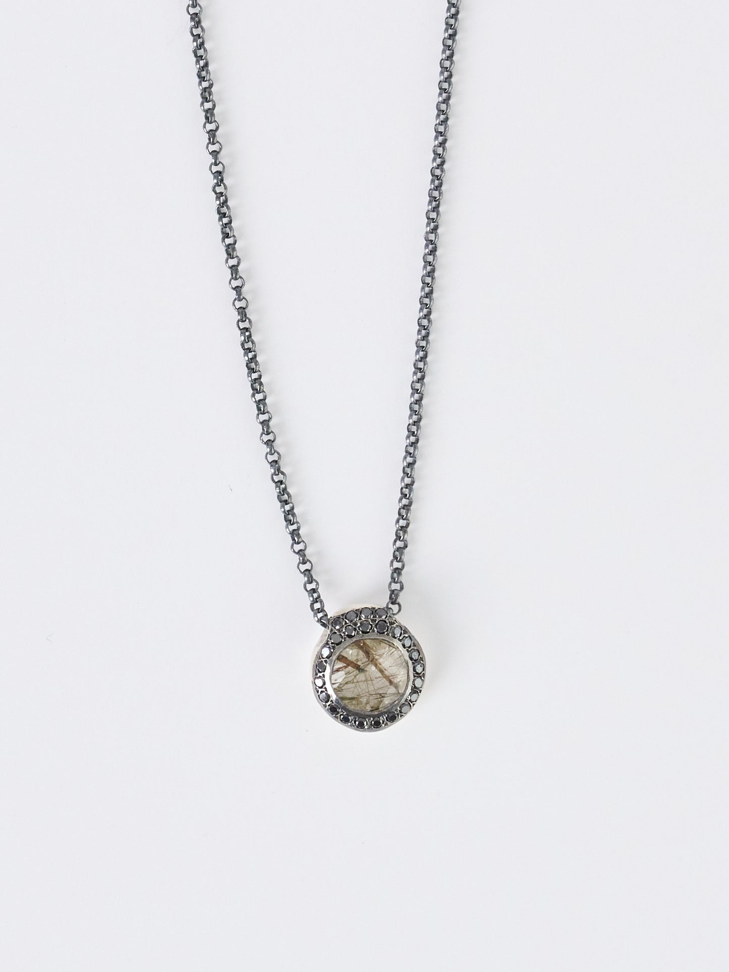 Rosa Maria Necklace – Black Diamonds & Green Quartz