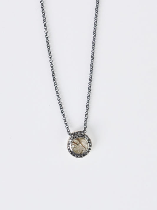 Rosa Maria Necklace – Black Diamonds & Green Quartz