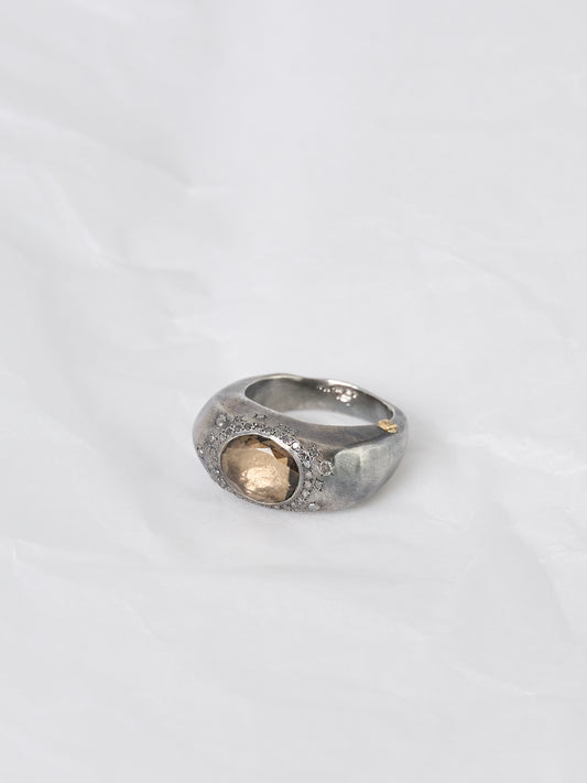 Rosa Maria smoky quartz Padma ring - size 57