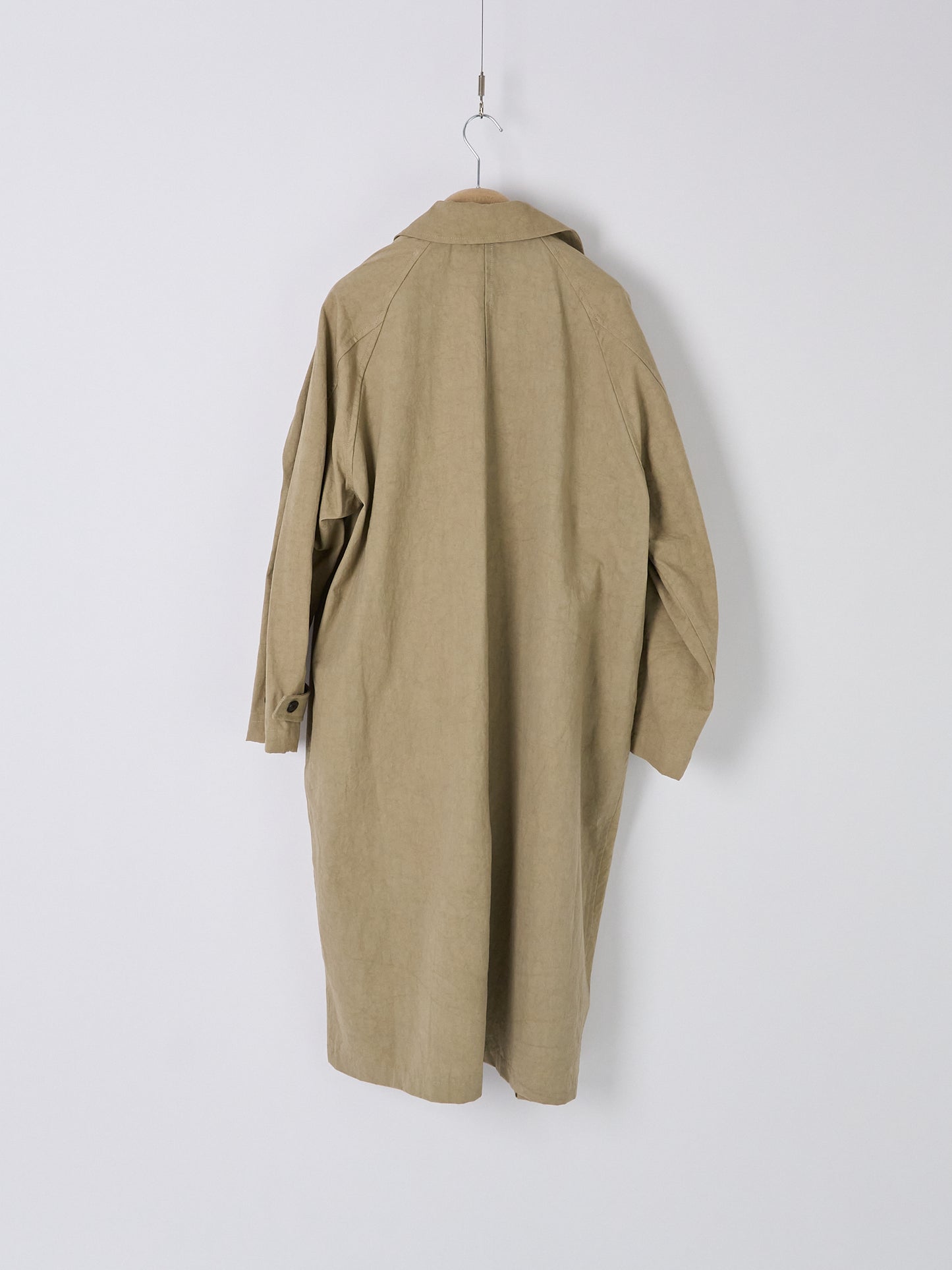 Cotton Bal (Balmacaan) Coat - Beige