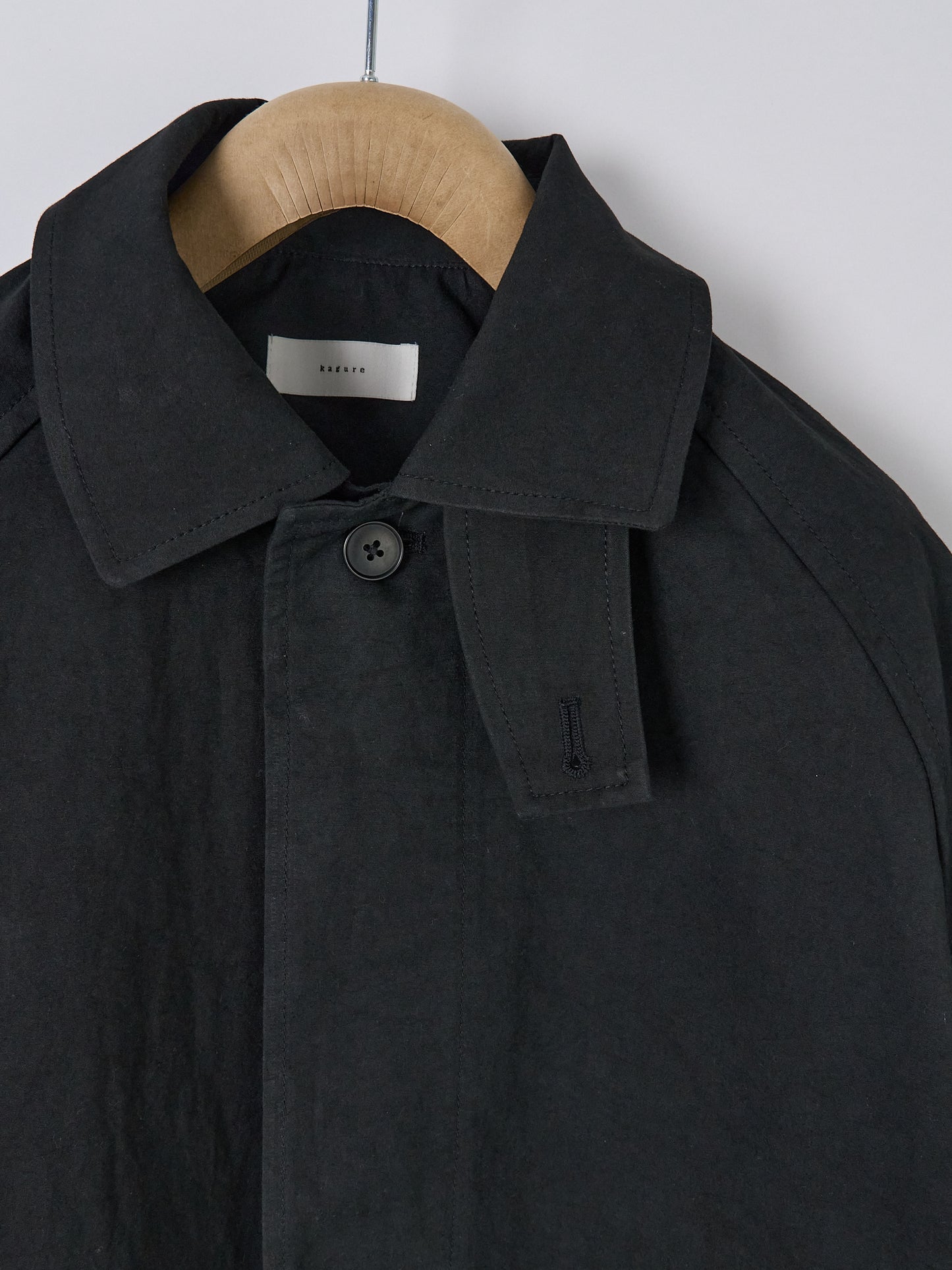 Cotton Bal (Balmacaan) Coat - Black