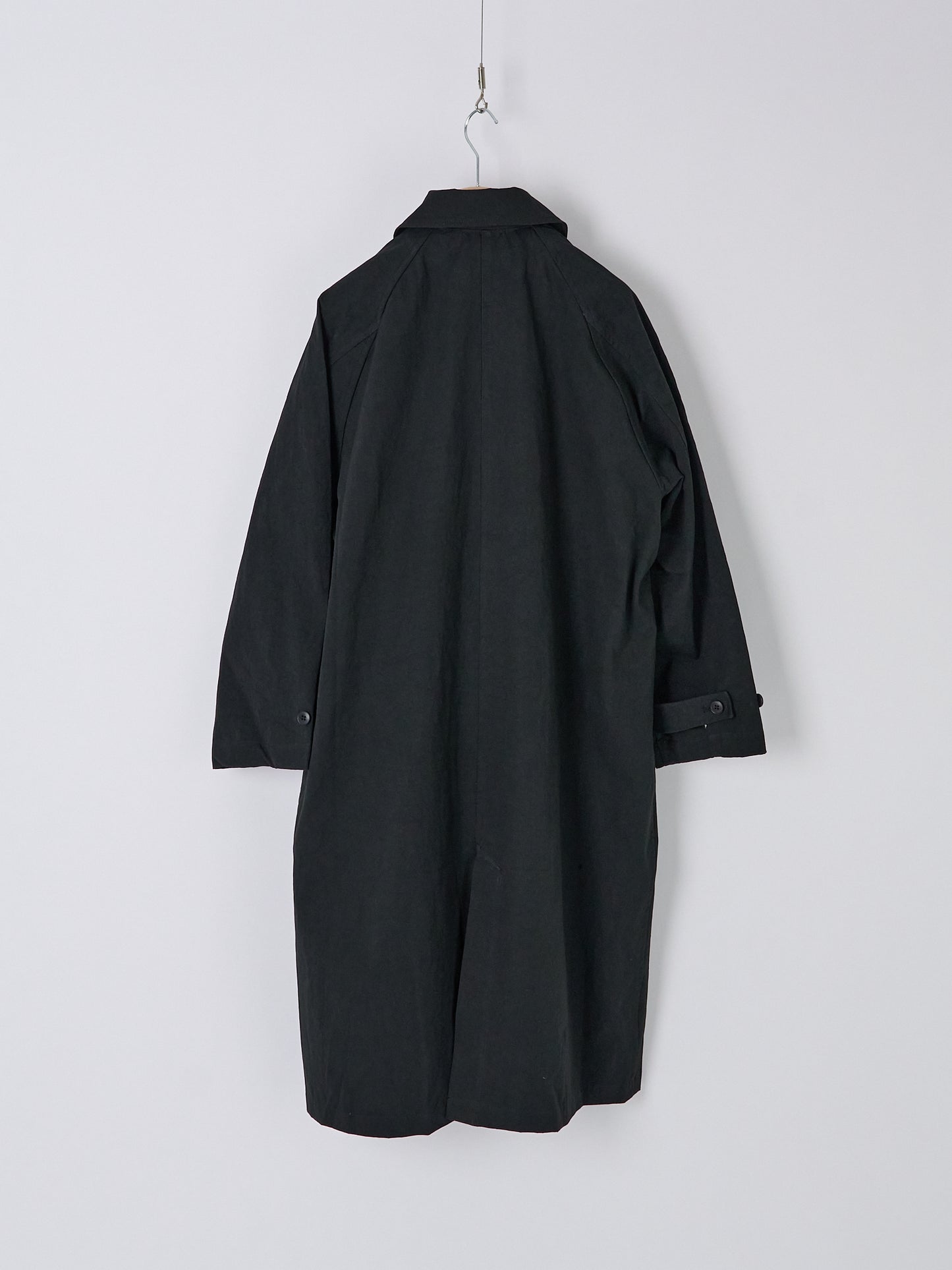 Cotton Bal (Balmacaan) Coat - Black