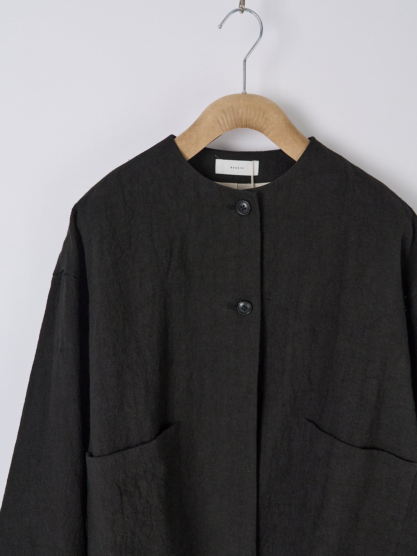Collarless Jacket - Black
