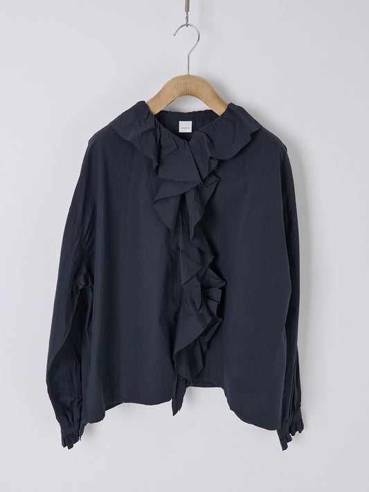 Frill Collar Shirt - Charcoal