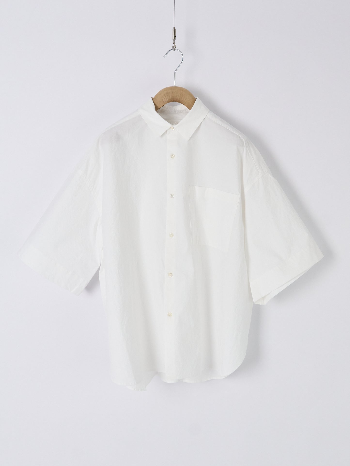 Wide Half-Sleeve Shirt - Off-White