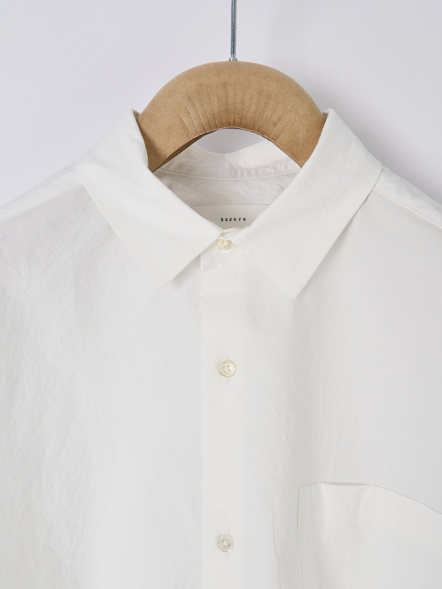 Wide Half-Sleeve Shirt - Off-White