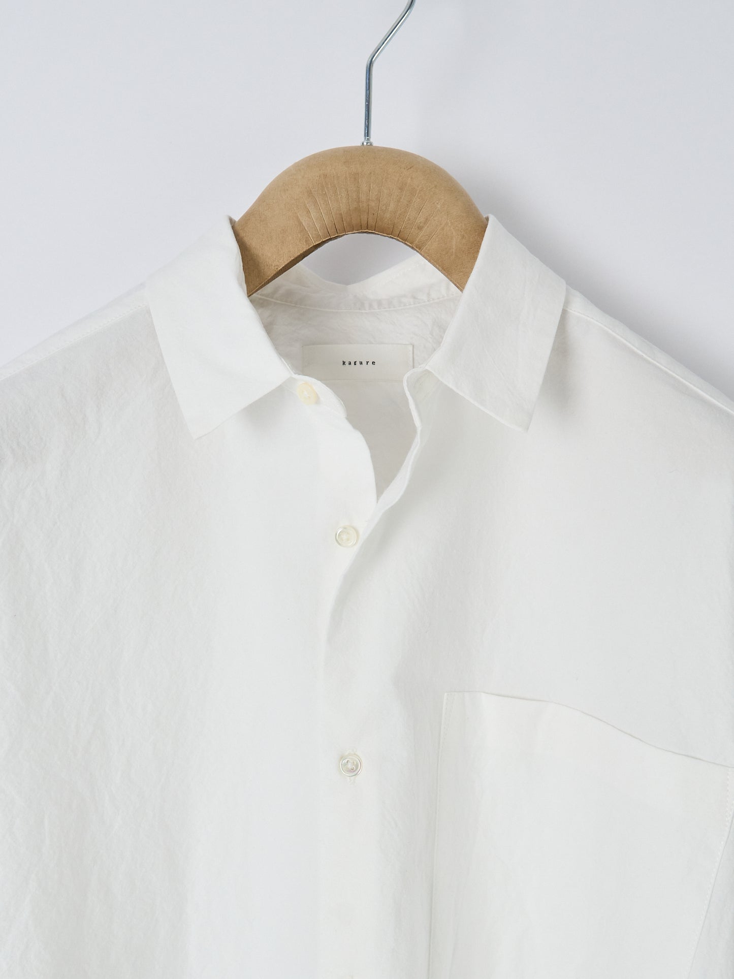 Wide Half-Sleeve Shirt - Off-White