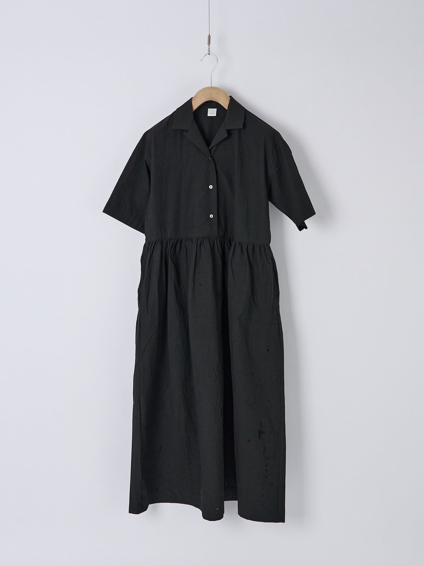 Open Collar Dress - Black