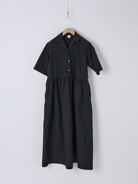 Open Collar Dress - Black