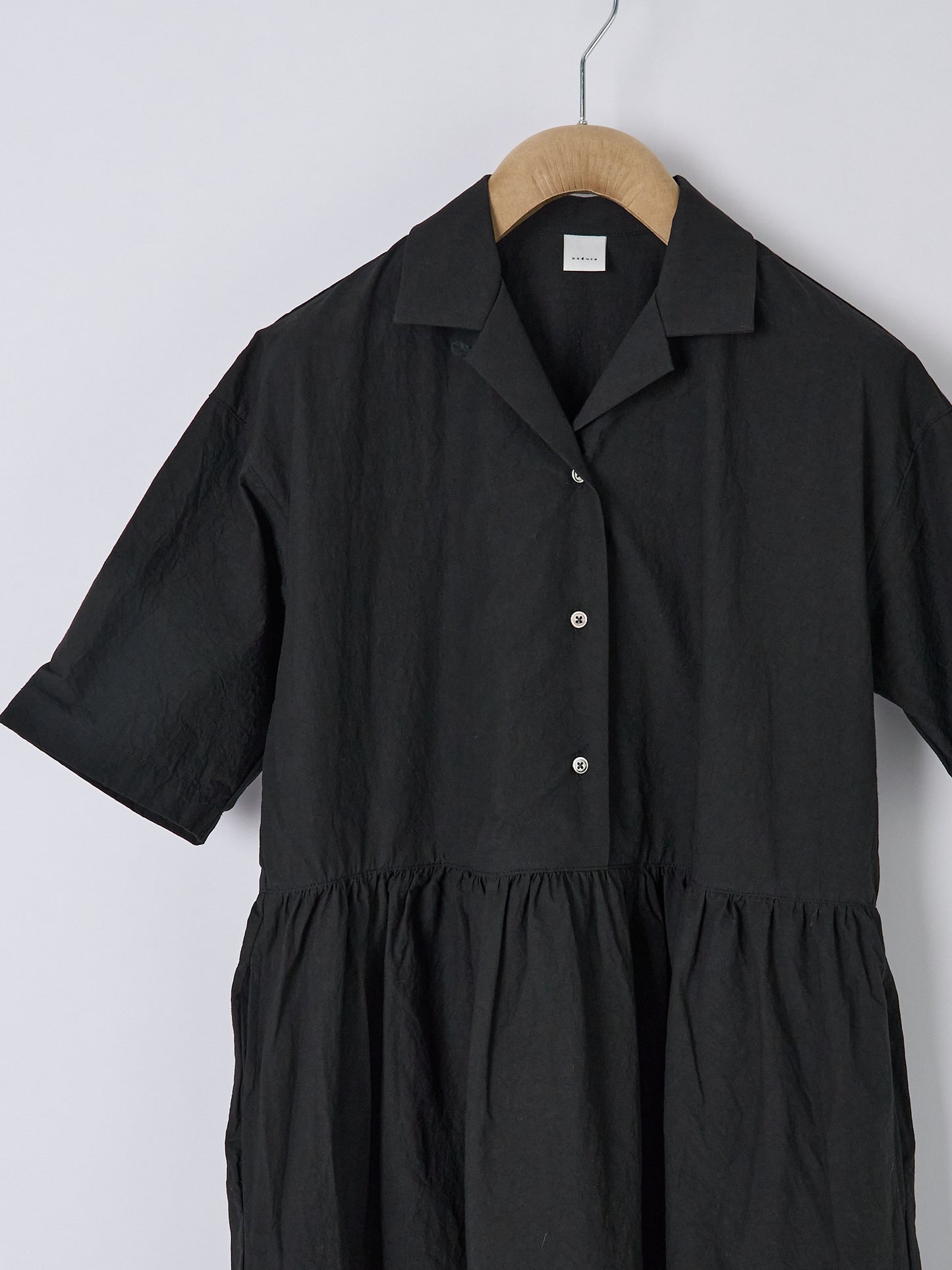 Open Collar Dress - Black
