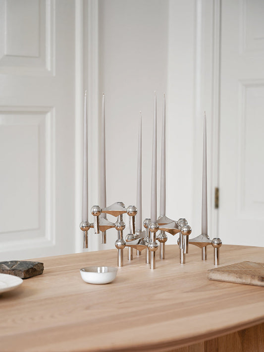 STOFF Nagel Candle Holder Set of 3 Chrome