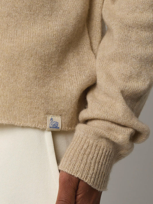 Crew Neck Pullover - Natural Melange