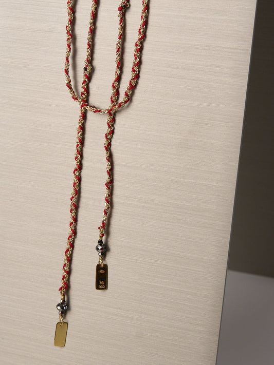 N° 182 Necklace Gold Red