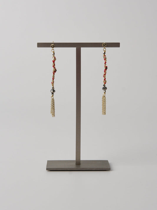 N° 815 Earrings Gold Red