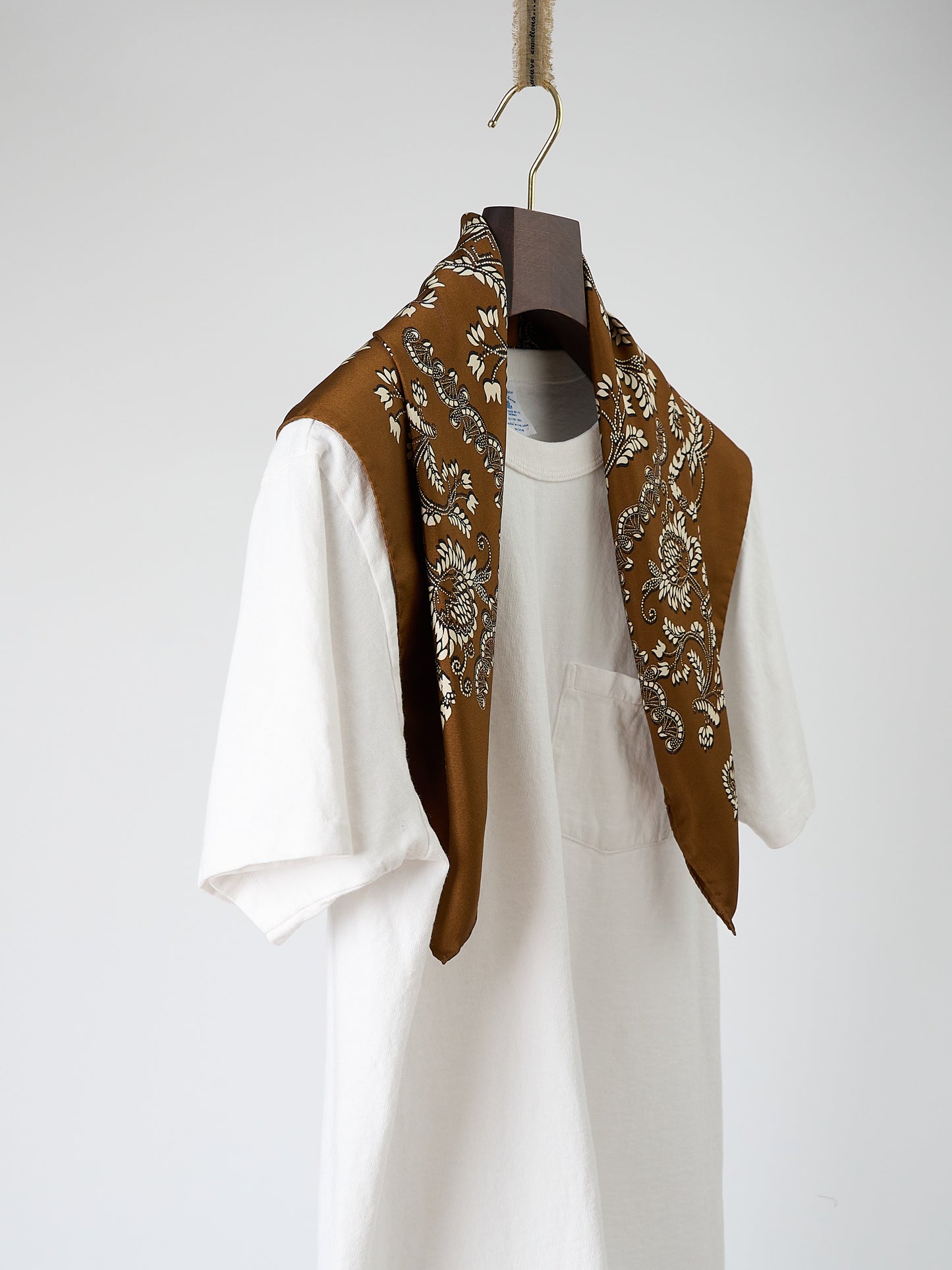 Grano Silk Scarf - Coffee 68cm