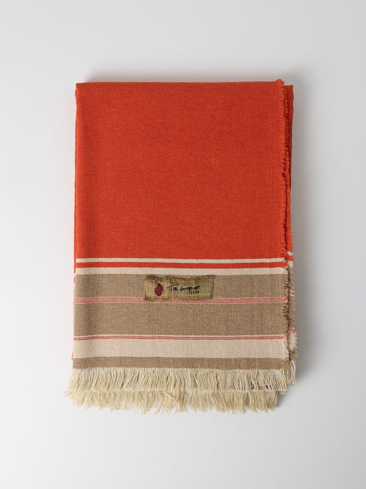 Djerba Linen-Blend Throw Tangerine