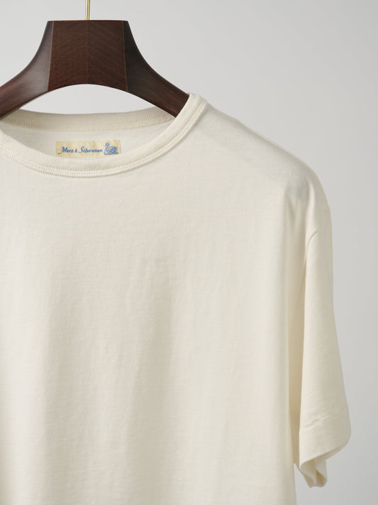Boxy Cropped T-Shirt Organic Cotton & Hemp Blend White
