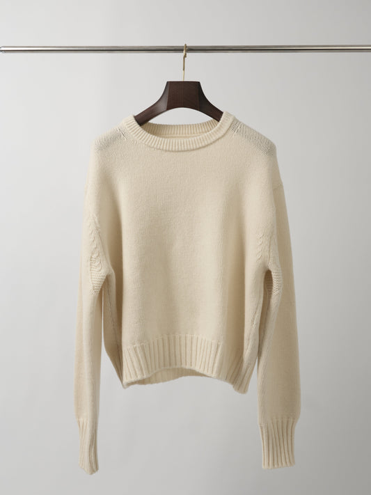 Crew Neck Pullover Merino-Cashmere Nature