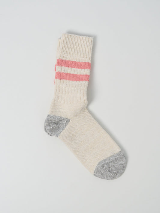 GS05 Stripe Socks Recycled Cotton Nature/Peach