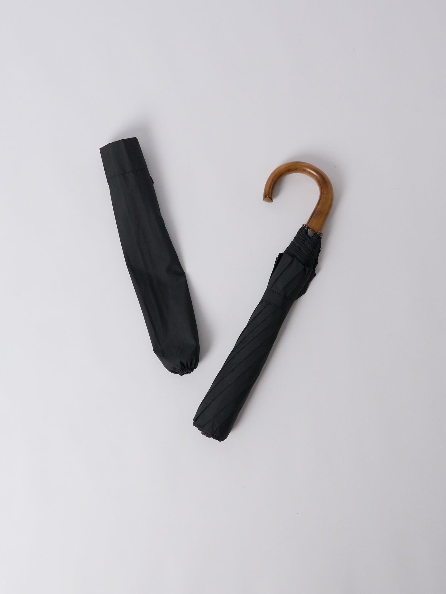 Telescopic Umbrella, Maple Crook, Automatic, TEL5 - Black